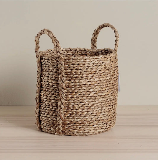 Jobu Round Seagrass Basket with Handles - Medium